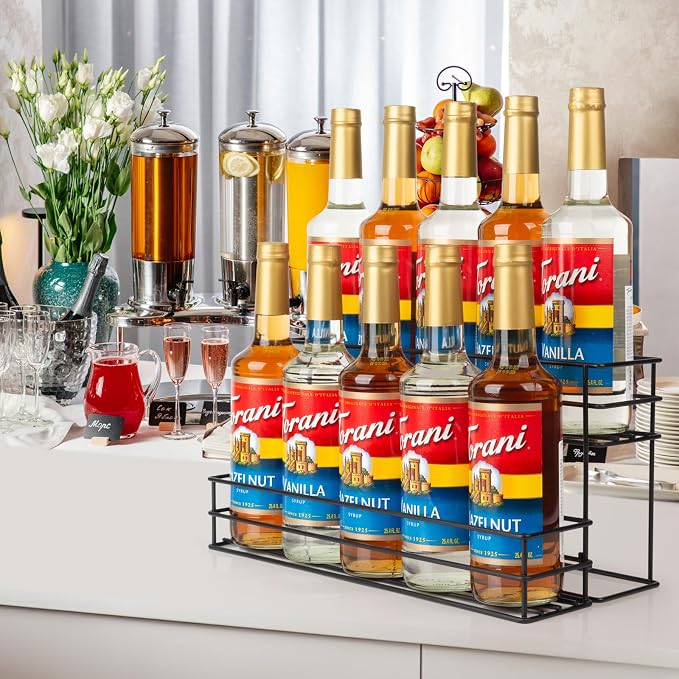 10 Bottle Capacity Coffee Syrup Organizer 2 Tier Coffee Syrup Stand Shelf - Image 5