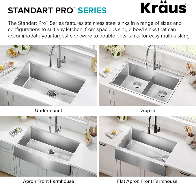 KRAUS Standard PRO 23-Inch 16 Gauge Undermount Single Bowl Stainless Steel - Image 16