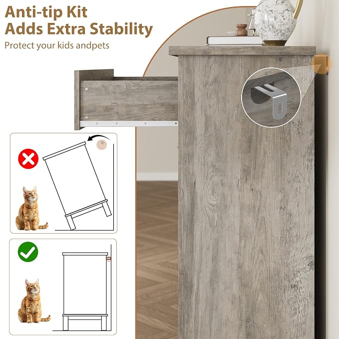 GarveeHome 7 Dresser for Bedroom, 54 in Wide Drawer Dresser - Image 7