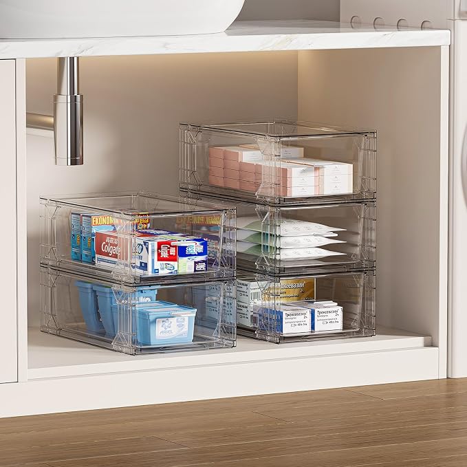 clear Drawer-Type Plastic Storage Box Bins Organizer,Family First Aid Kits - Image 6