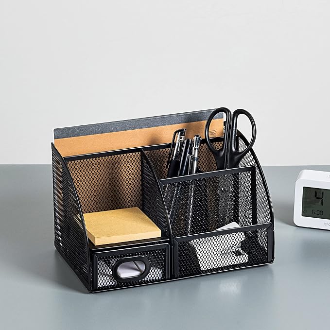Amazon Basics Pen Holder and Desk Organizer, Office Caddy Storage, 9.1" x 5.9" - Image 6