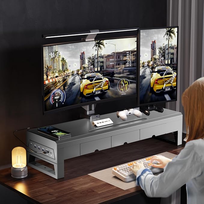Computer monitor stand with three drawer ,22W charging, 2 USB 3.0, and 1 USB - Image 6