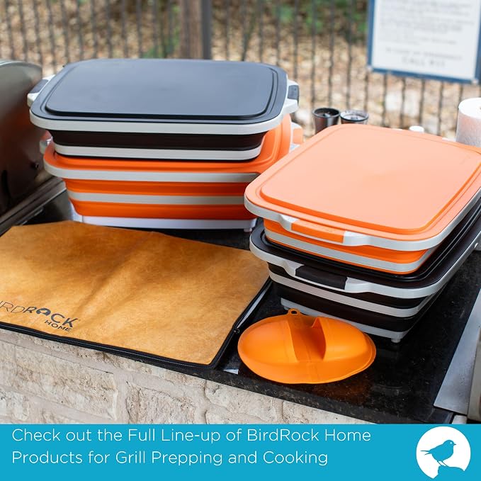 BIRDROCK HOME Collapsible Large BBQ Prep Tub w/Cutting Board, Portable Silicone - Image 9