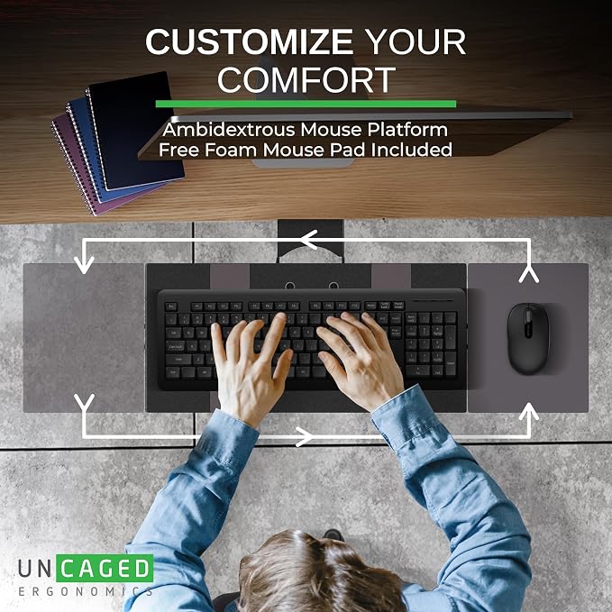 Uncaged Ergonomics KT2-b Under-Desk Adjustable Height & Angle Sit to Stand Up - Image 9