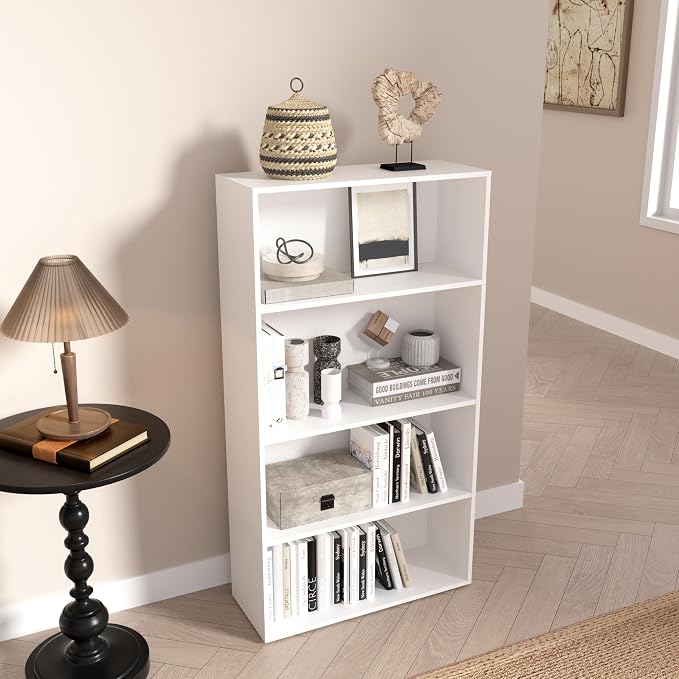 Wooden 4 Tier Book Shelf,4 Cube Storage Organizer, 44 Inch Versatile Cubes - Image 7
