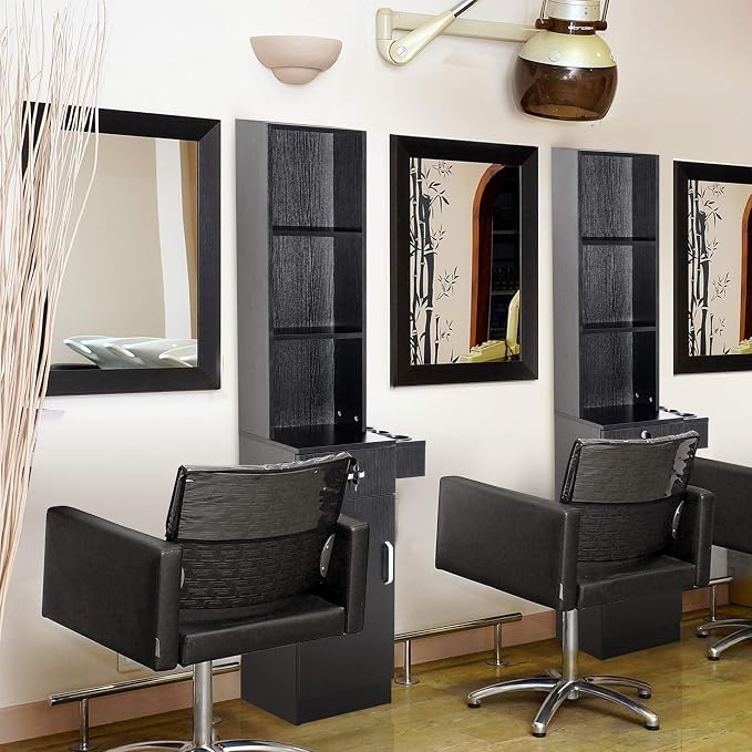 BarberPub Wall Mount Barber Station Hair Styling Drawer Storage Beauty Salon - Image 7