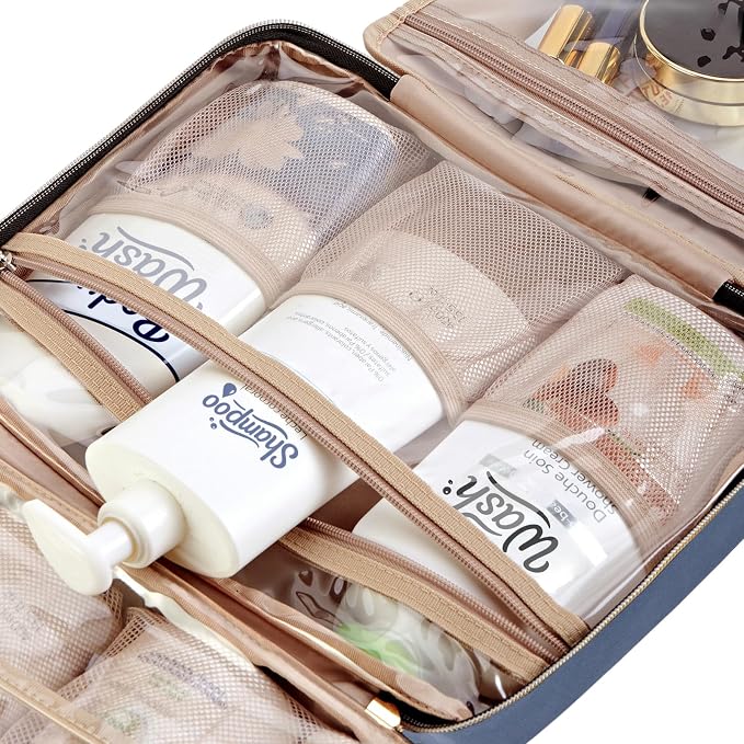 NISHEL Travel Toiletry Bag for women, Portable Hanging Organizer for Full-Sized - Image 6