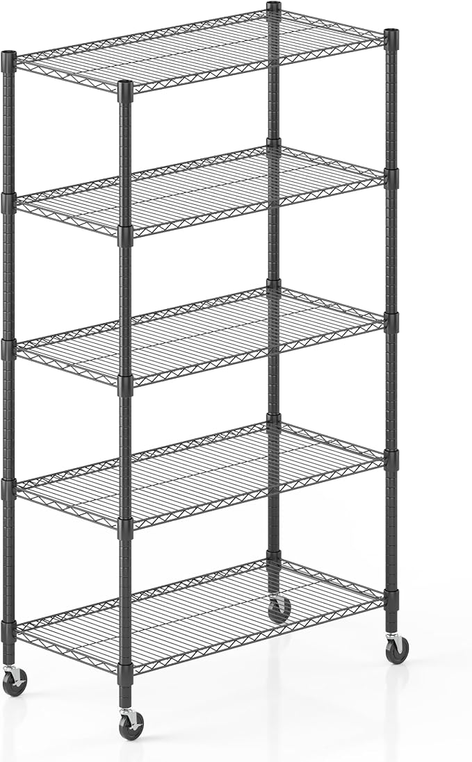 Himimi 5-Tier Heavy Duty Steel Wire Rack Storage Shelving, Adjustable Metal - Image 7