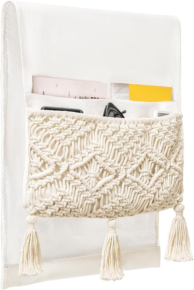 Mkono Macrame Couch Organizer Remote Control Caddy Sofa Armrest Armchair - Image 6