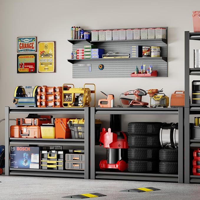 48" W Garage Shelving 2500LBS Heavy Duty Storage Shelves 5 Tier Adjustable - Image 9