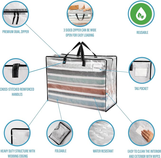 VENO 6 Pack Heavy Duty Moving Bags, Storage Bags, Packing Supplies, Top Zipper - Image 7