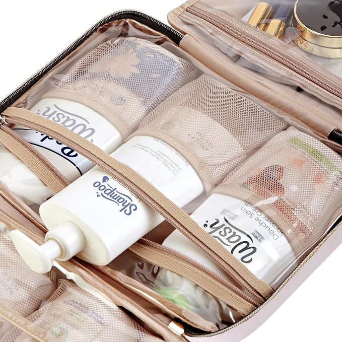 NISHEL Travel Toiletry Bag for women, Portable Hanging Organizer for Full-Sized - Image 6