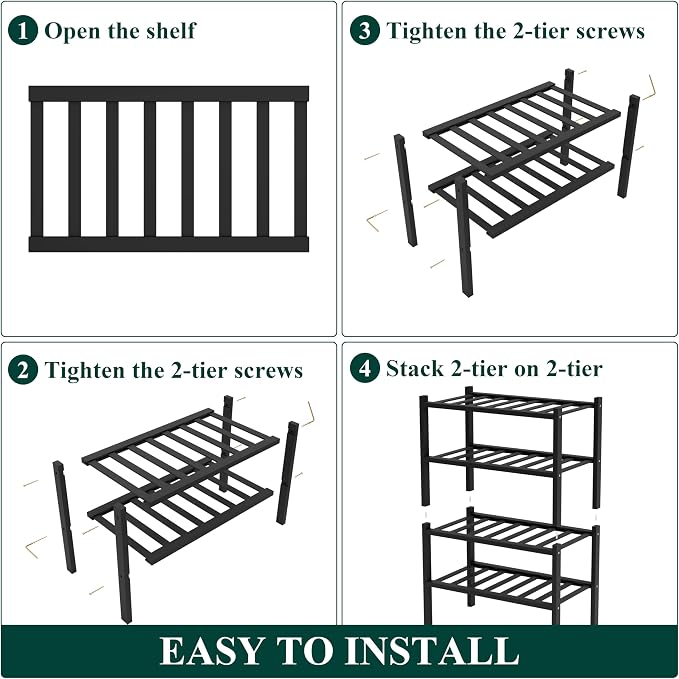 Smiry Bamboo Shoe Rack for Closet, 4 Tier Small Wooden Stackable Shoe Organizer - Image 6