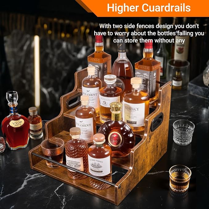 4-Tier Liquor Bottle Display Shelf, Coffee Syrup Rack Organizer, Water Bottle - Image 9