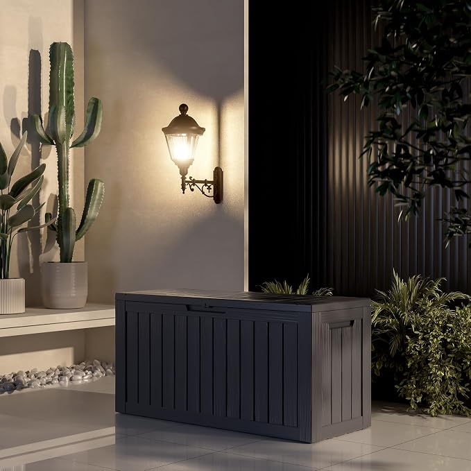 80 Gallon Resin Deck Box, Outdoor Waterproof Storage Containers, Lockable Patio - Image 7