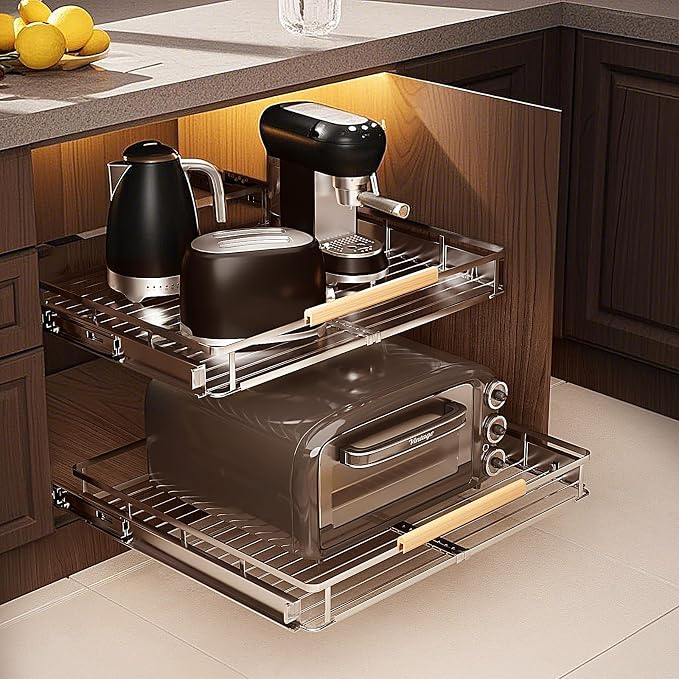 2 Pack Expandable Pull Out Cabinet Organizer,Side Mounting - Image 8