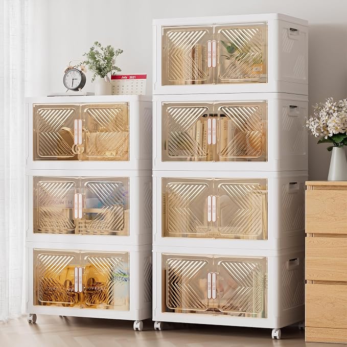 Storage Bins with Lid 76QT, Stackable Storage Containers with Wheels and - Image 6