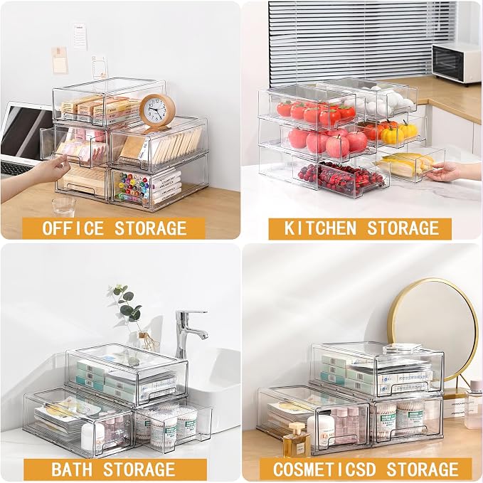 clear Drawer-Type Plastic Storage Box Bins Organizer,Family First Aid Kits - Image 6