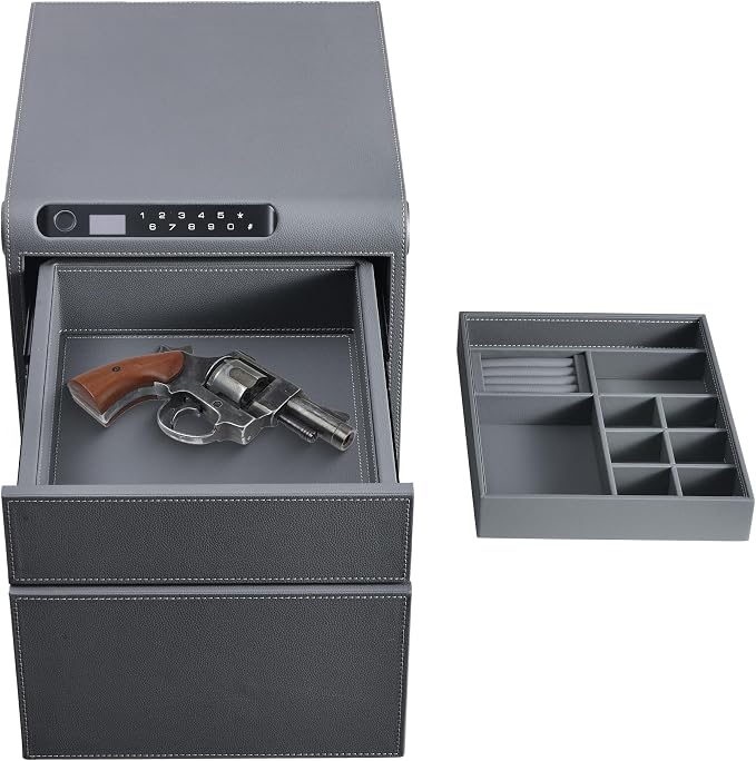 Jewelry Safe with Drawers,Biometric Fingerprint safe, Slide-Away Handgun Safe - Image 9