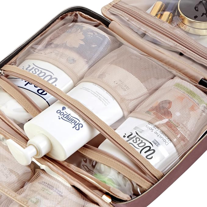 NISHEL Travel Toiletry Bag for women, Portable Hanging Organizer for Full-Sized - Image 6