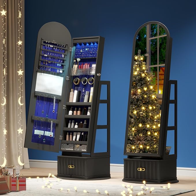 63" Full Length Mirror Jewelry Cabinet - Image 7