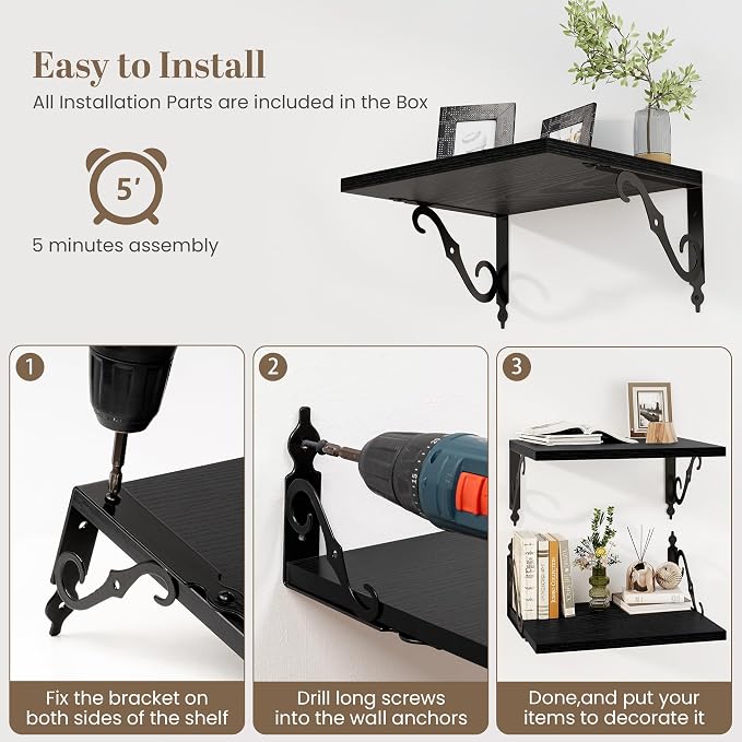 Deep Floating Shelves for Wall, 12 Inch Deep Floating Shelf - Image 7