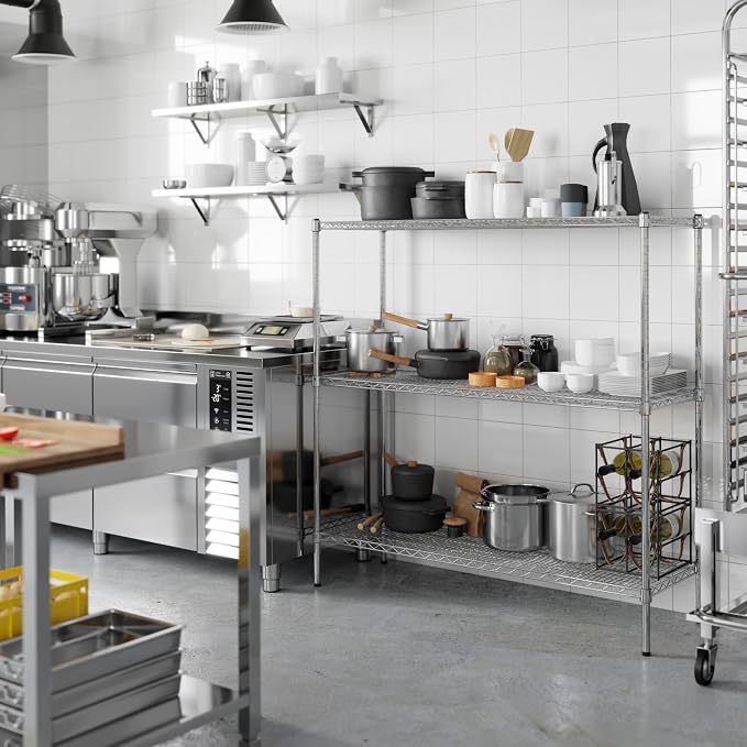 18" Deep x 54" Wide x 54" Height Wire Shelving Kit | 3-Tier | NSF Commercial - Image 7