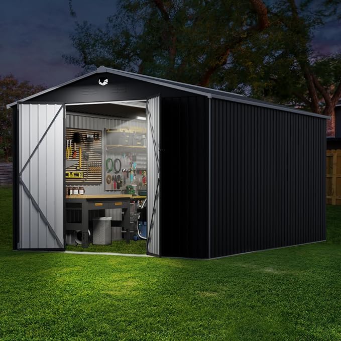 Metal Storage Shed, Outdoor Storage Building 10x14, Large Backyard Sheds - Image 9