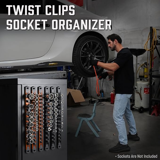 ALOANES 6-Piece Magnetic Socket Organizer, Heavy Duty Aluminum Socket Rails - Image 7