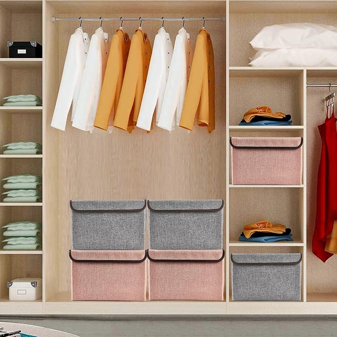 Linen Fabric Foldable Storage Cube Bin Organizer Basket - Image 7
