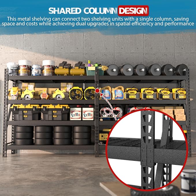 BlueWish 8000LBS 78 "W x 24 "D x 72 "H Garage Shelving Heavy Duty Storage - Image 9