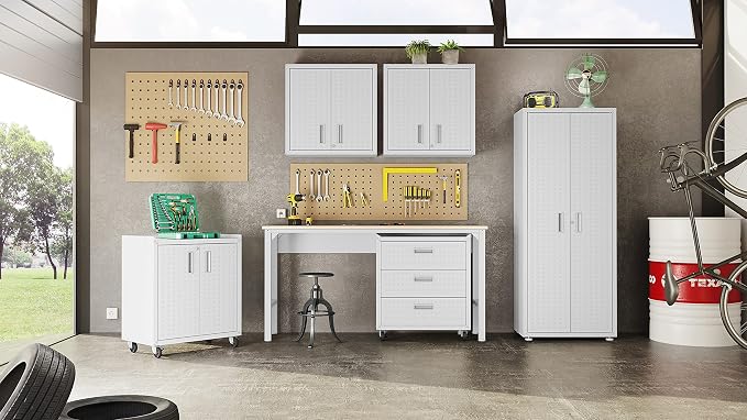 Manhattan Comfort Fortress Textured Metal 75.4" Garage Cabinet - Image 9