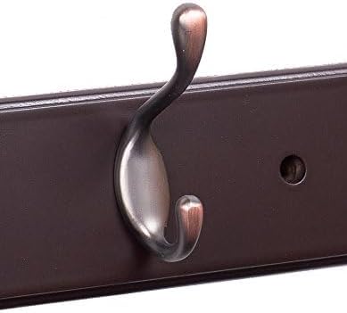 BIRDROCK HOME Oval Hook Coat and Hat Rack | 6 Hooks| Wall Mount | Brown Finish - Image 7