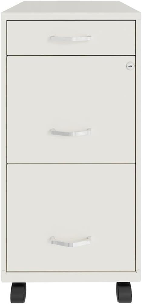 Pemberly Row 3 Drawers 29.52" Vertical White Metal Filing Cabinet Lockable - Image 6