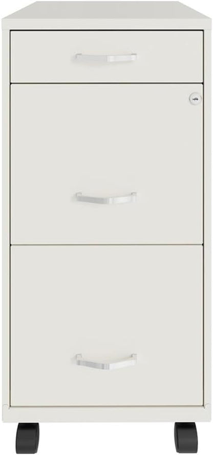 Pemberly Row 3 Drawers 29.52" Vertical White Metal Filing Cabinet Lockable - Image 6