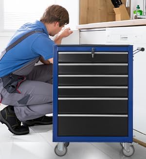 6-Drawer Rolling Tool Chest Cabinet, Large Capacity Metal Tool Box - Image 2