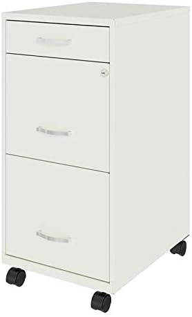 Pemberly Row 3 Drawers 29.52" Vertical White Metal Filing Cabinet Lockable - Image 3