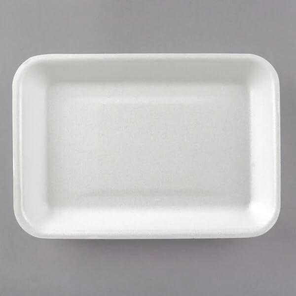 CKF 88102 White Foam Meat Tray, 8.25 x 5.75 x 0.75 Inches, Single Compartment by Glownary
