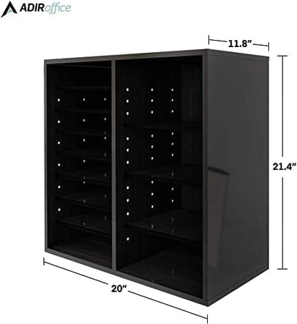 AdirOffice Wooden Adjustable organizerserature Organizer, 16 Compartment Office - Image 3