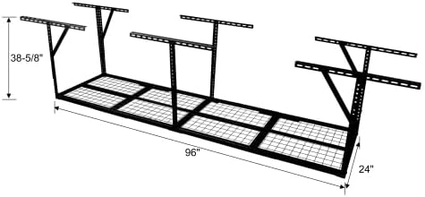 LuckyNote】2x8FT Overhead Garage Storage Rack, Adjustable Storage Organization - Image 2