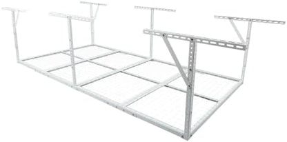 LuckyNote】4x8FT Overhead Garage Storage Rack, Heavy-Duty Metal Garage Ceiling - Image 3