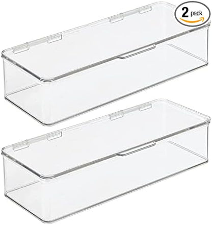 mDesign Long Plastic Playroom/Gaming Storage Organizer Box Containers by mDesign