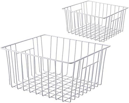 Slideep Freezer Baskets Storage Basket Organizers, Deep Wire Farmhouse Bins - Image 5