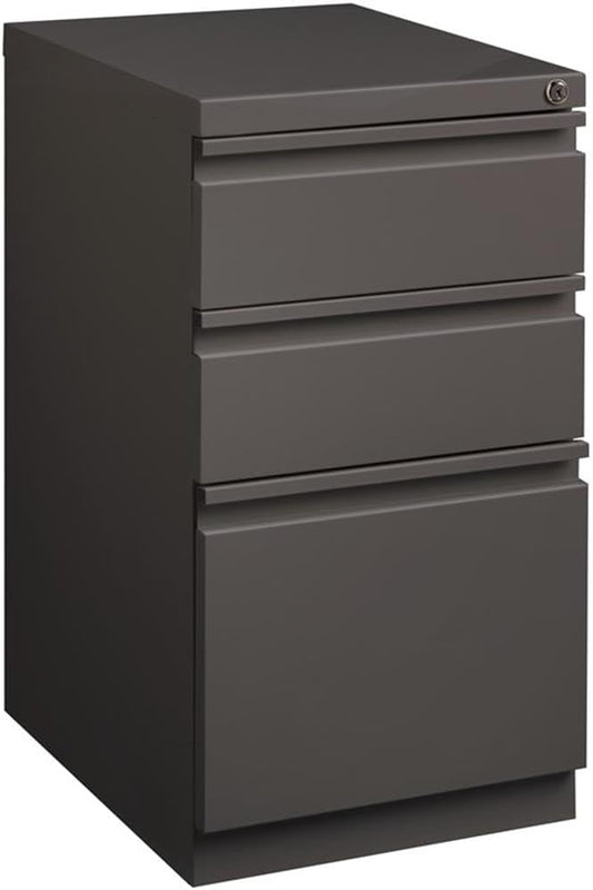 Pemberly Row 3 Drawers 27.75" Vertical Espresso Metal Filing Cabinet Lockable by PEMBERLYROW