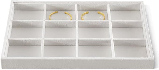 Velvet Stackable Jewelry Display Tray, 12 Grid Watch Bangle Bracelet Storage by Dansmiy