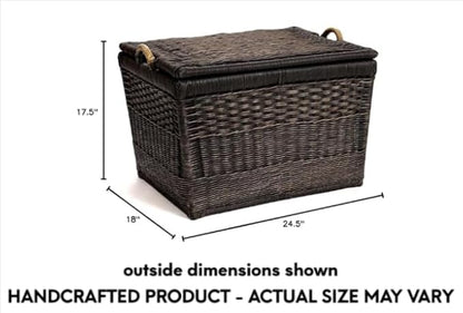 The Basket Lady Lift-Off Lid Wicker Storage Basket, 24.5 in L x 18 in W x 17.5 - Image 3