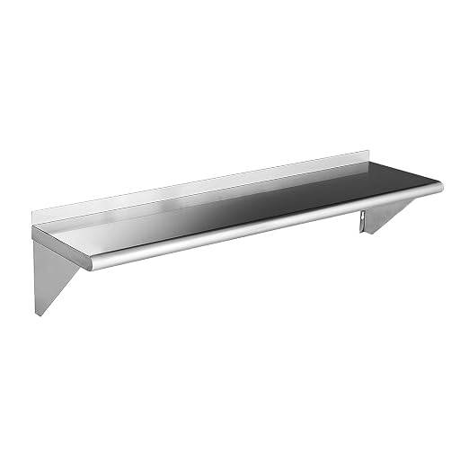 ROCKPOINT Stainless Steel Shelf 12 x 48 Inches 350lb, NSF Metal Commercial by ROCKPOINT