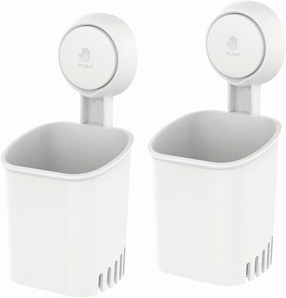 LEVERLOC Powerful Suction Toothbrush Holder, Removable Drill-Free Wall Shower by LEVERLOC