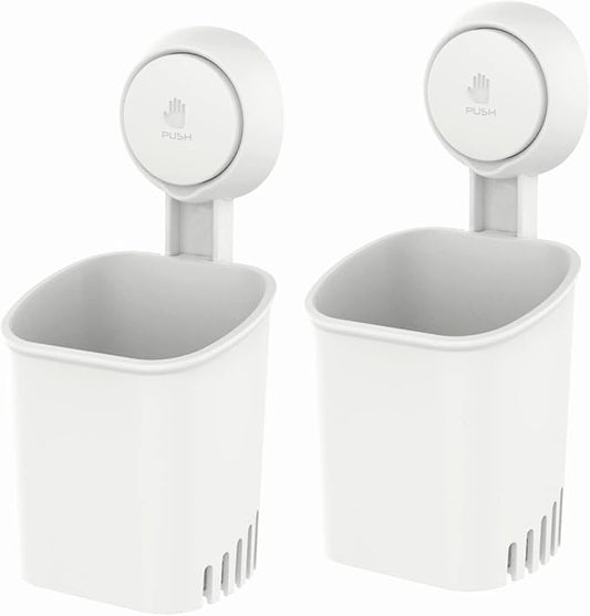 LEVERLOC Powerful Suction Toothbrush Holder, Removable Drill-Free Wall Shower by LEVERLOC