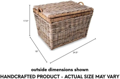 The Basket Lady Lift-Off Lid Wicker Storage Basket, 24.5 in L x 18 in W x 17.5 - Image 6